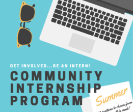 Image of a Community Internship Program flyer